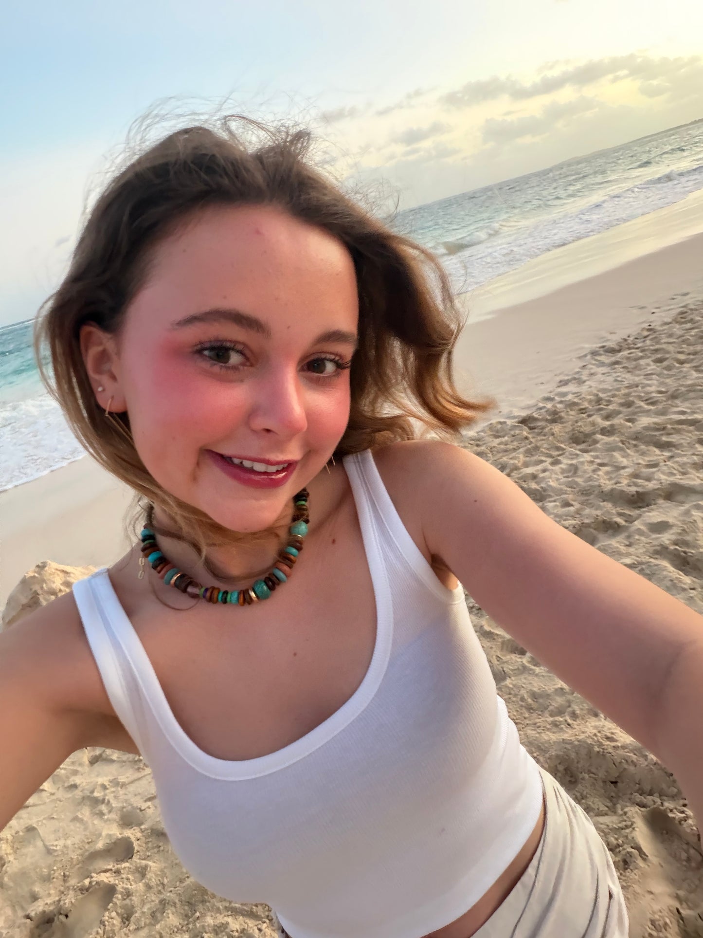 Gemstone Wood Necklace