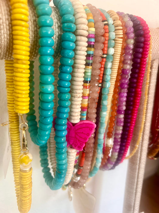 Turquoise Rondel Bead Necklace