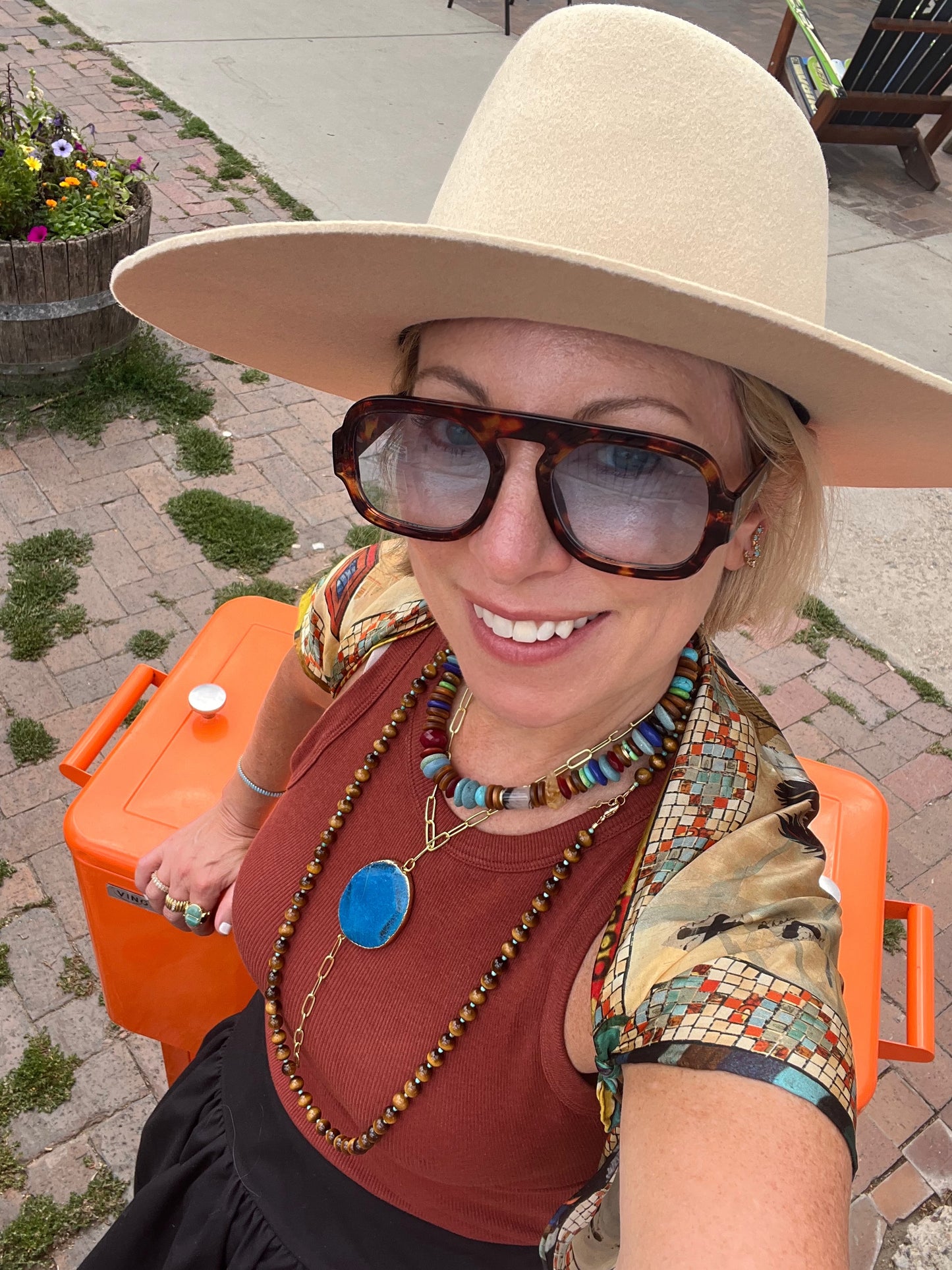 Agate Y Necklace