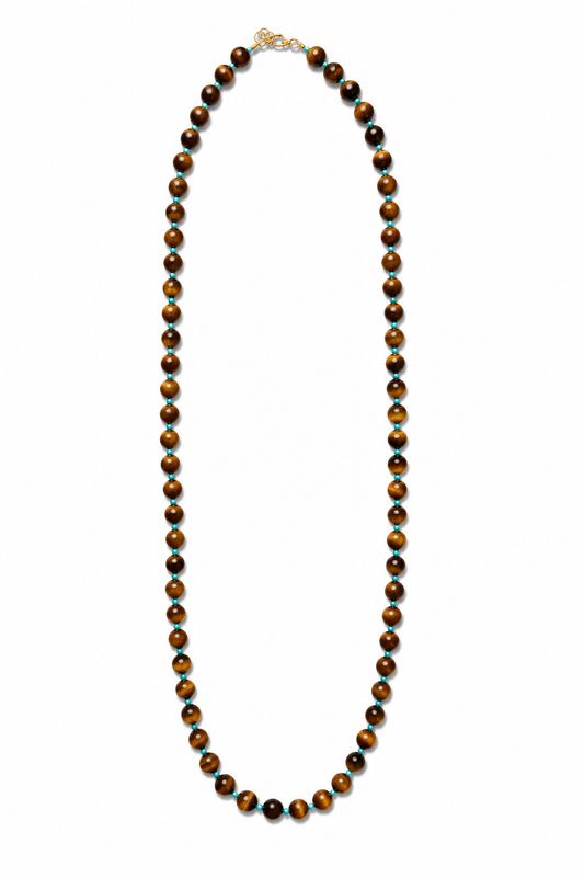 Tiger Eye Ball Bead Necklace