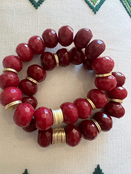 Wine Bead Bracelet