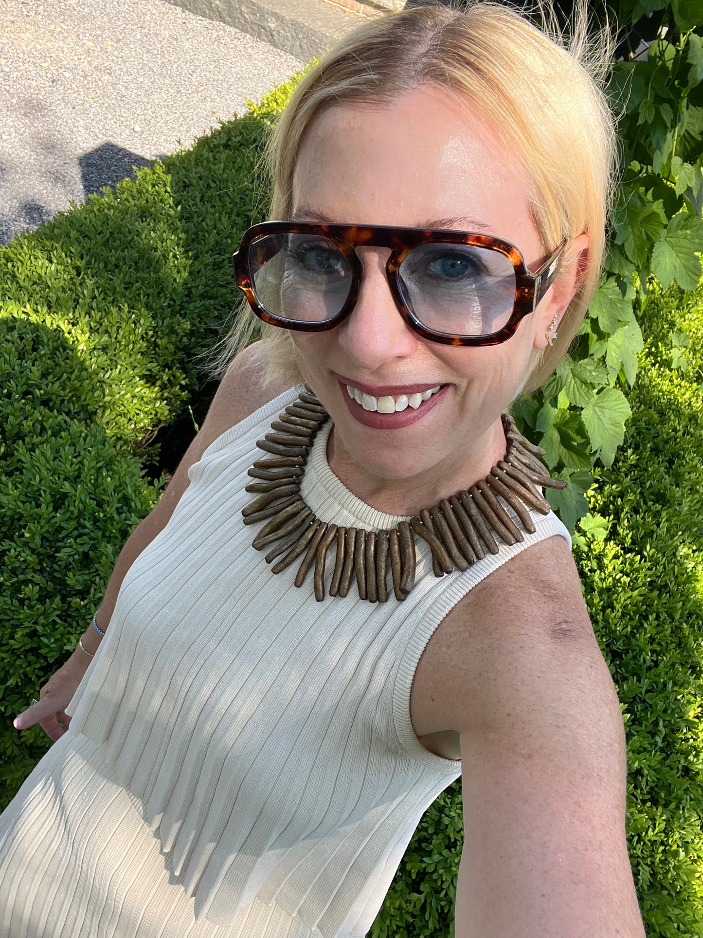 Painted Coral Statement Necklace