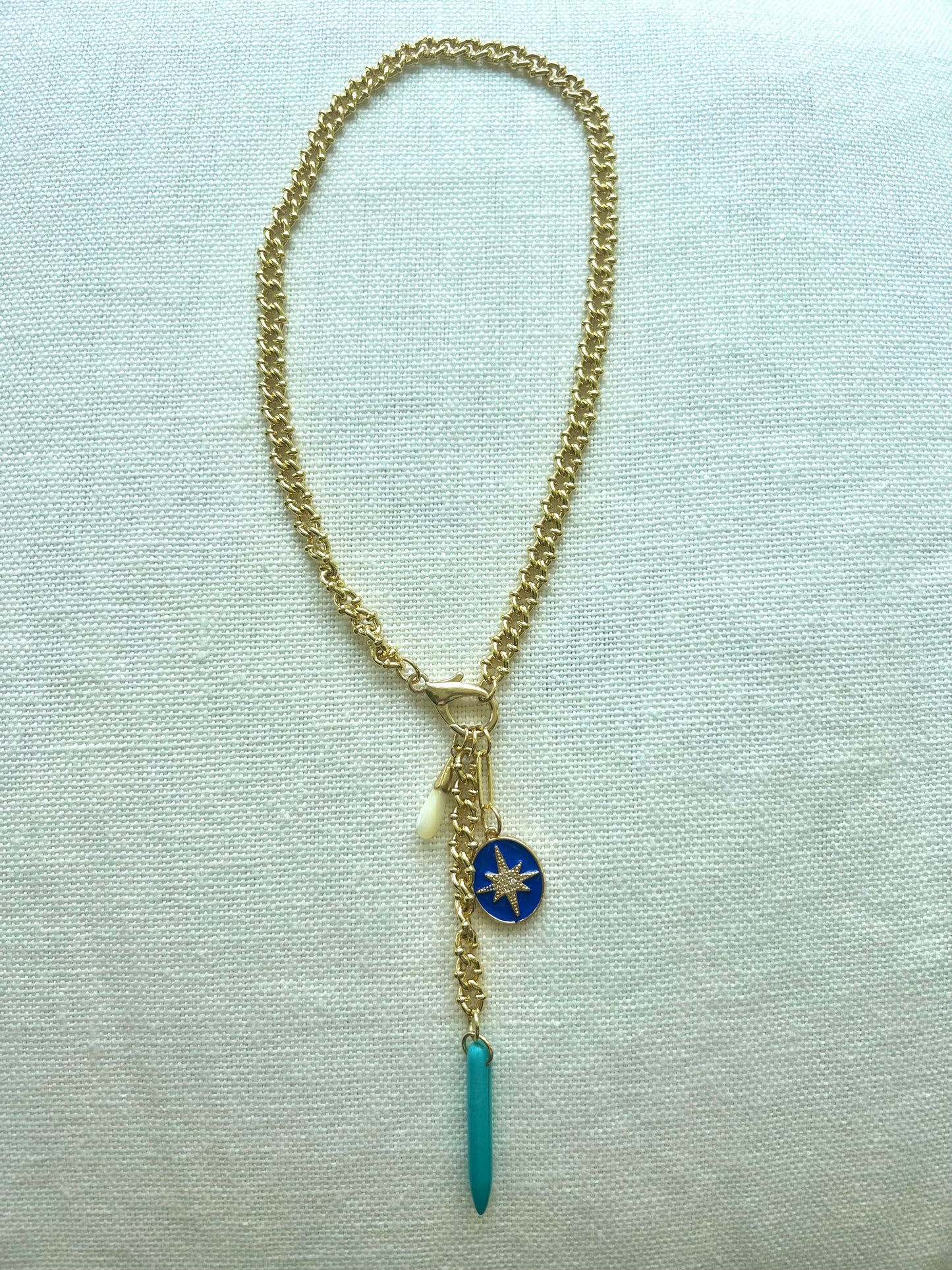 Gold Convertible Chain Charm Necklace