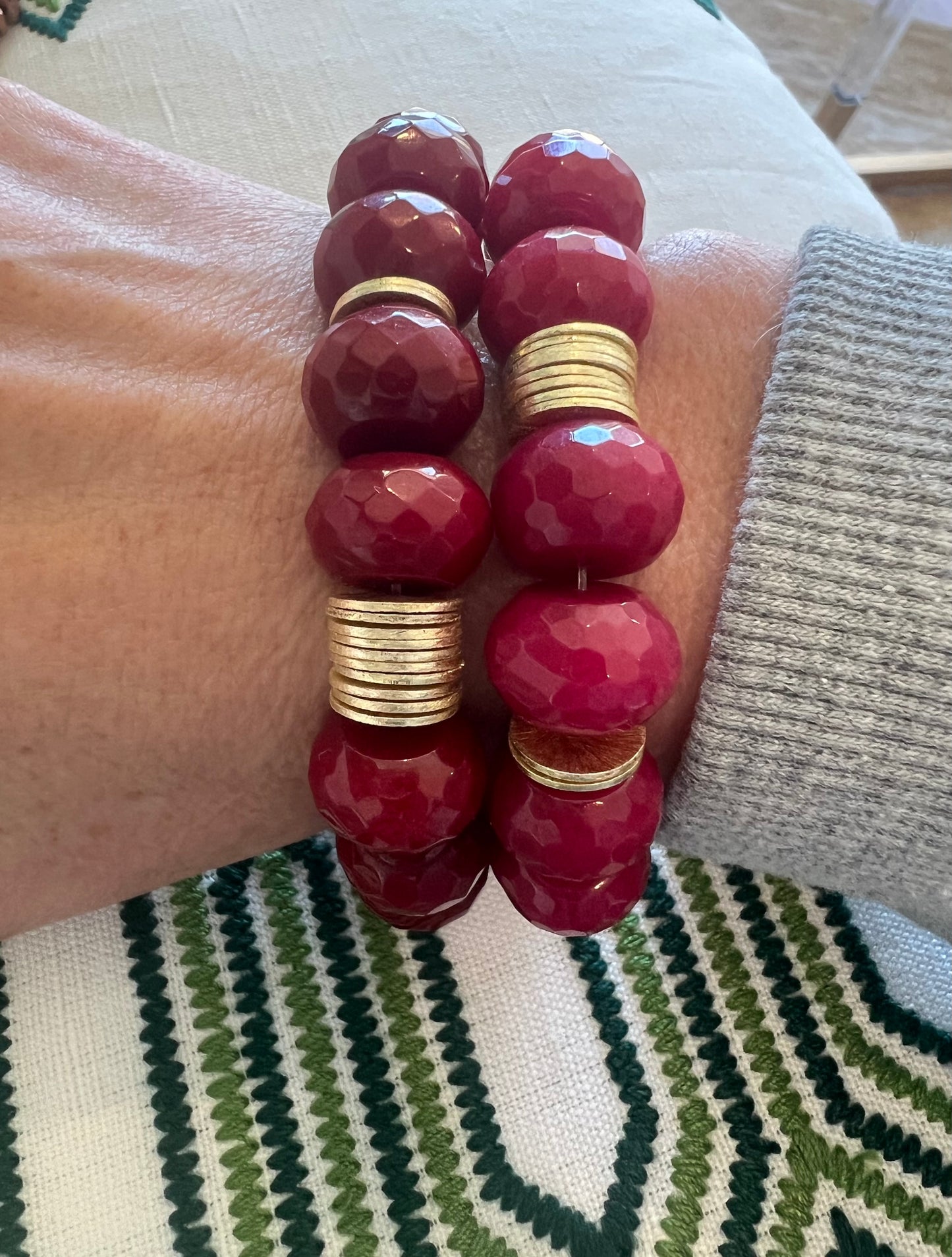 Wine Bead Bracelet