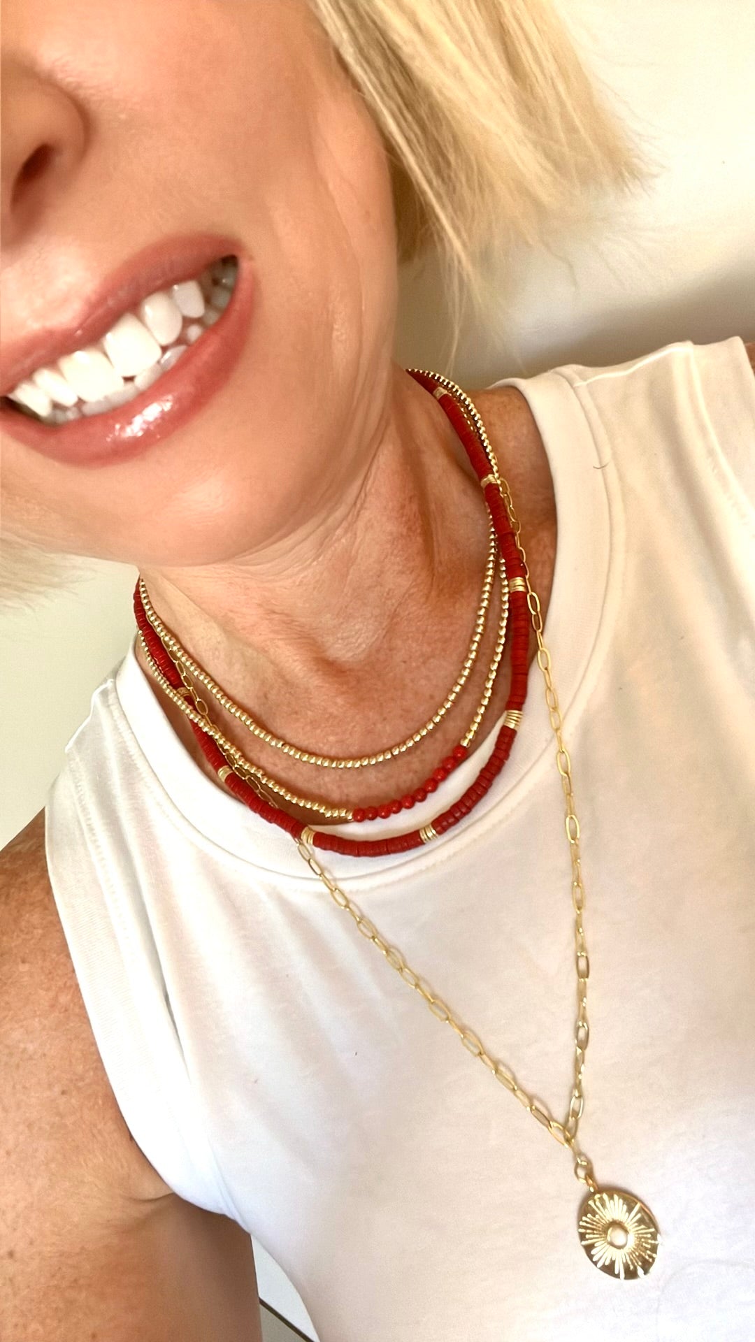 Magnesite and Gold Necklace