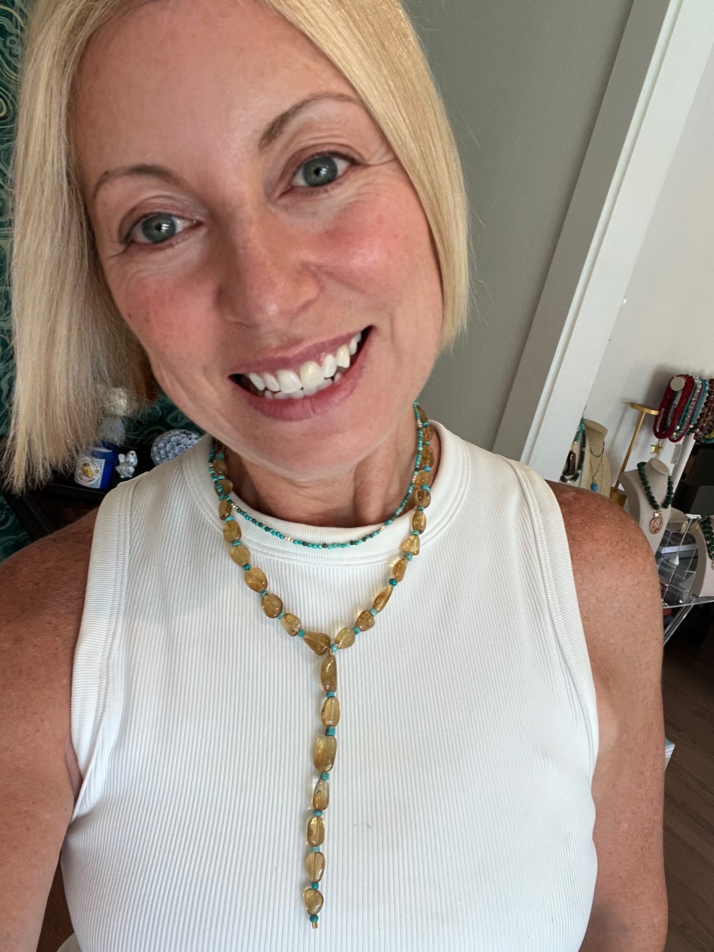 Amber Y Collar Necklace