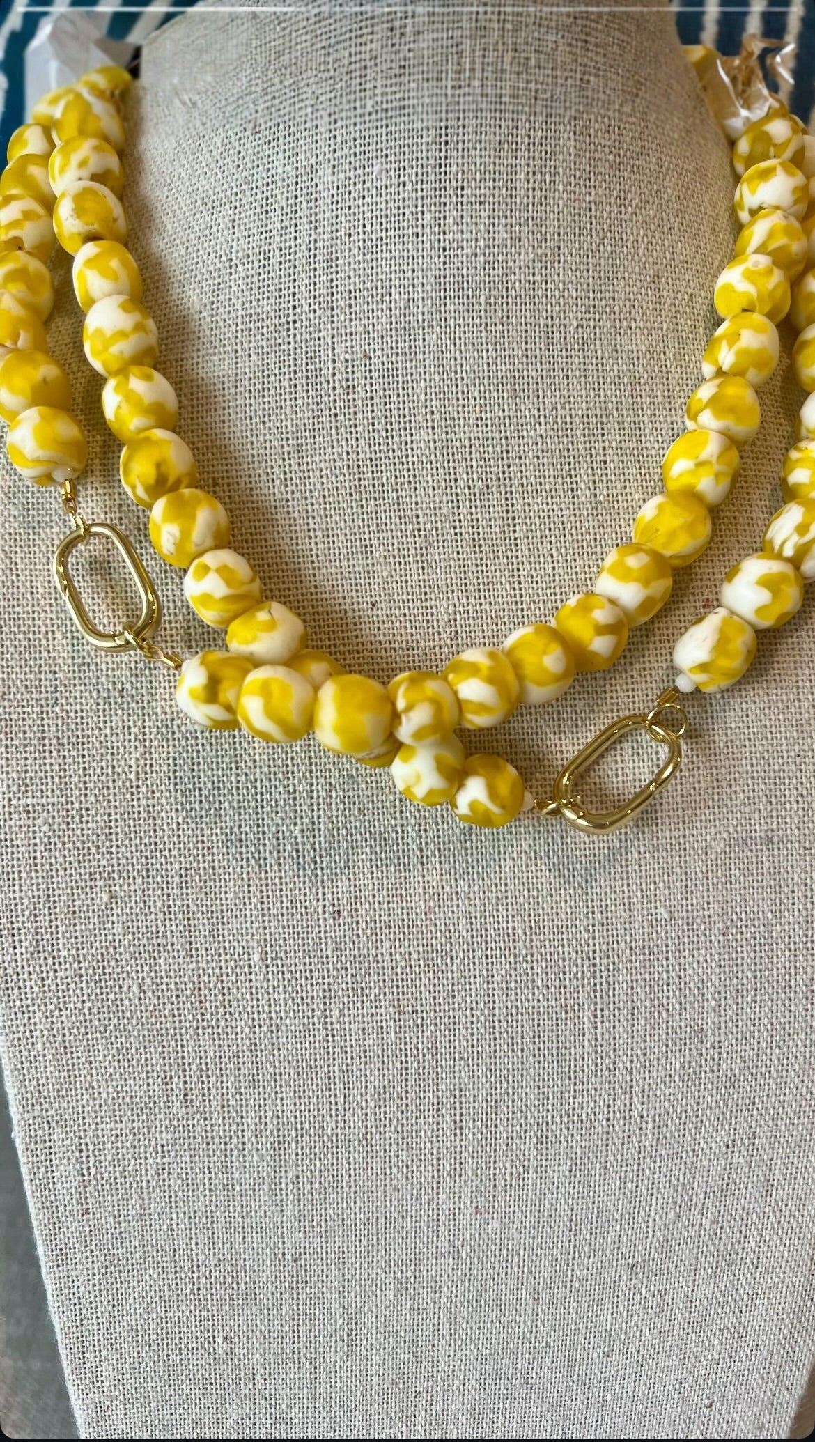 Yellow Seaglass Necklace