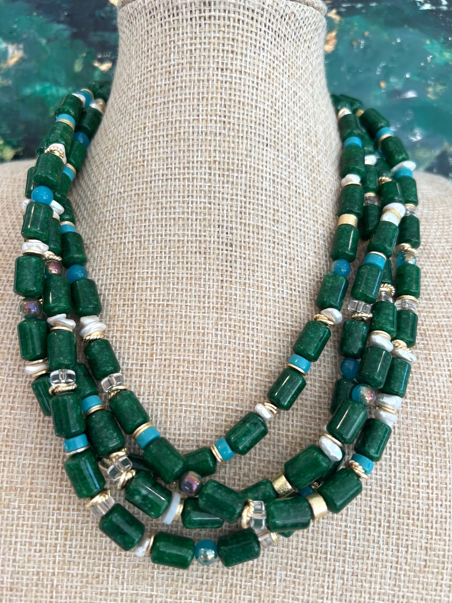Quadruple Strand Statement Necklace