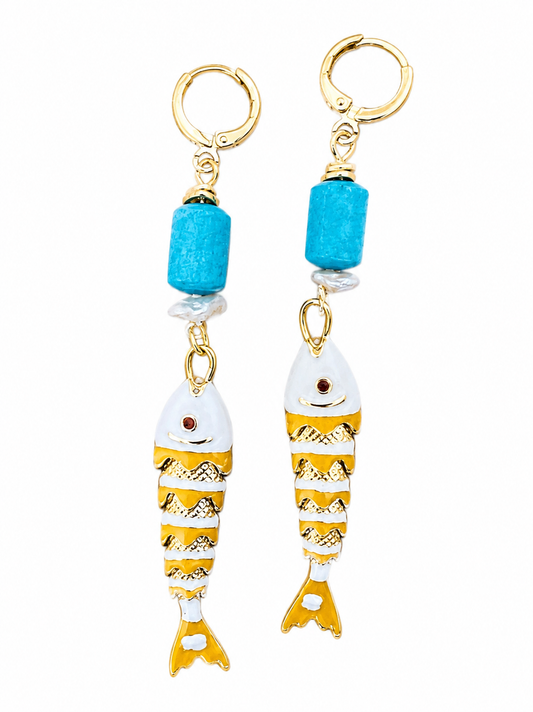 Enamel Fish Earrings