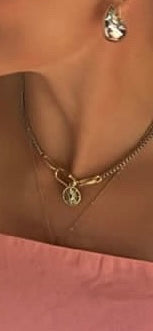 Mixed Metal Carabiner Necklace