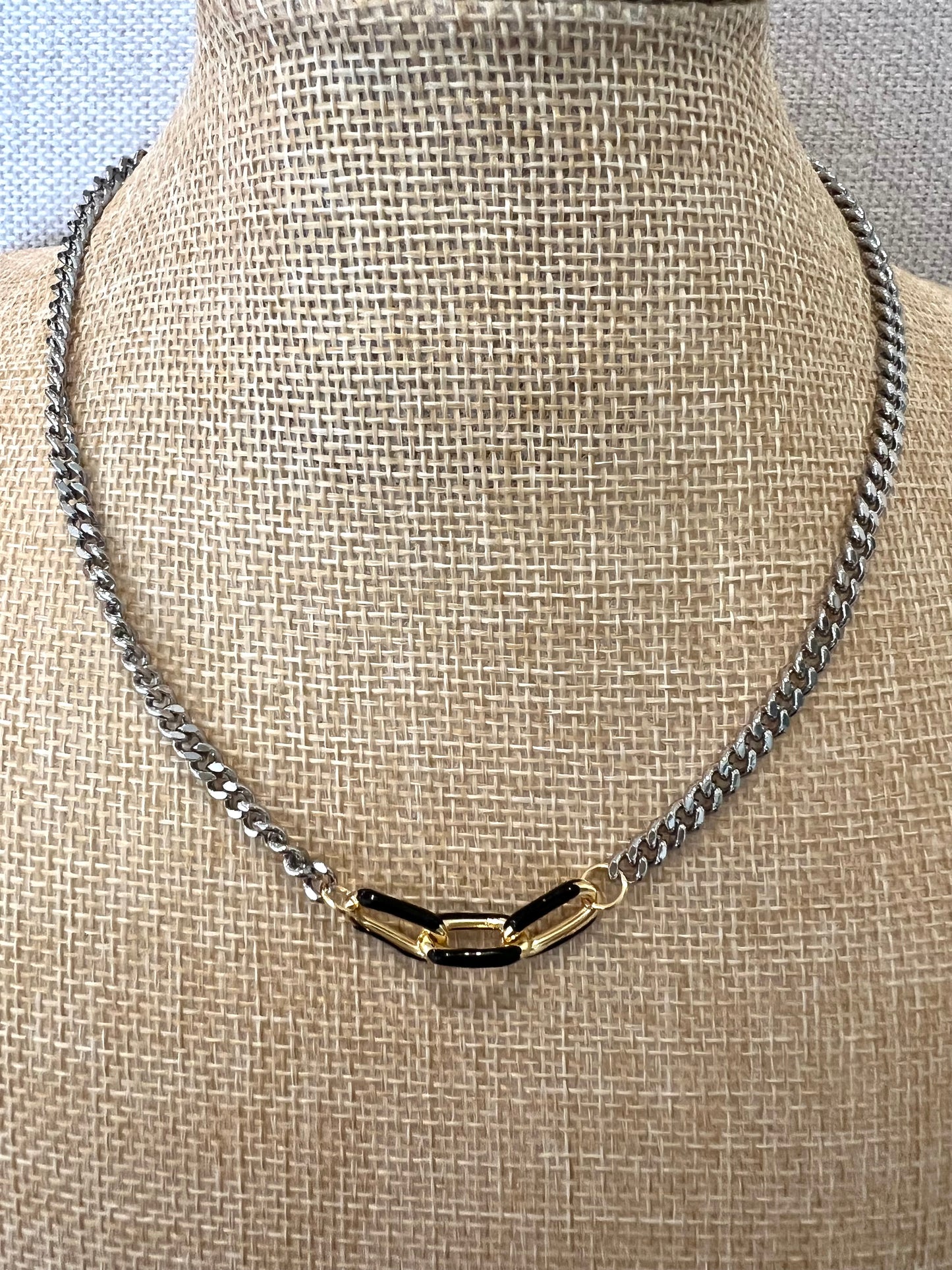 Mixed Metal Enamel Necklace