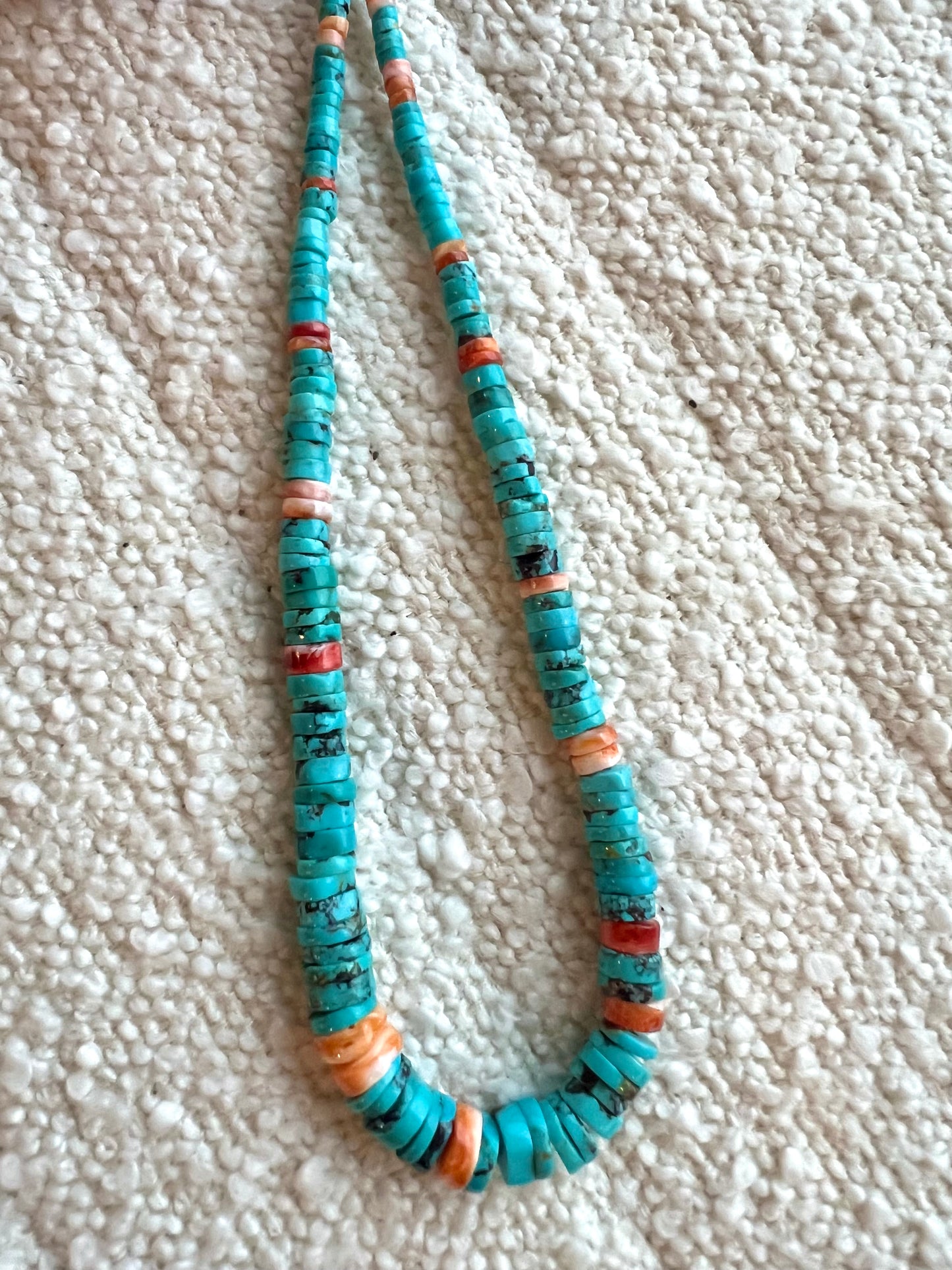 Turquoise And Spiney Oyster Necklace