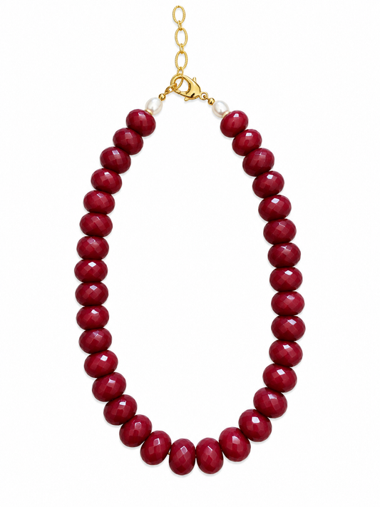 Wine Bead Necklace