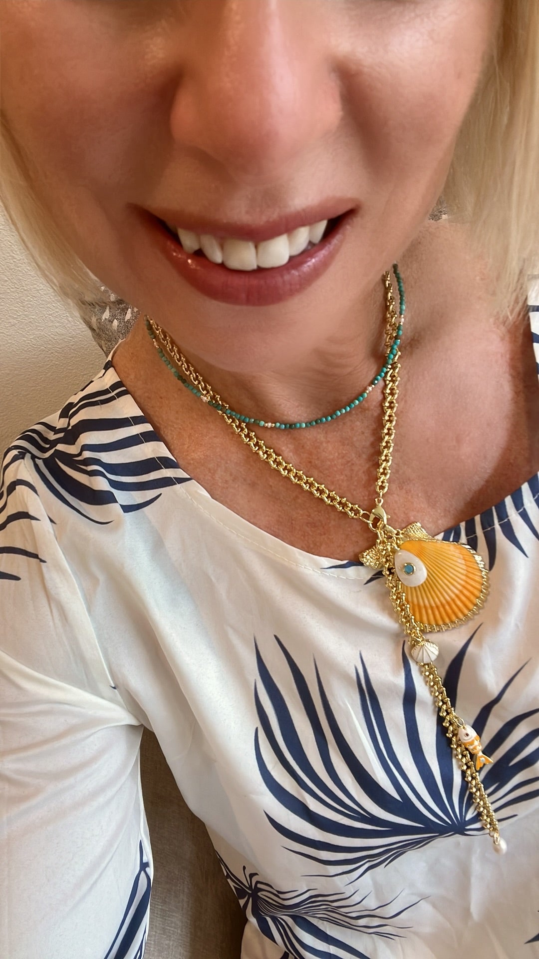 Shell Multi Charm Necklace