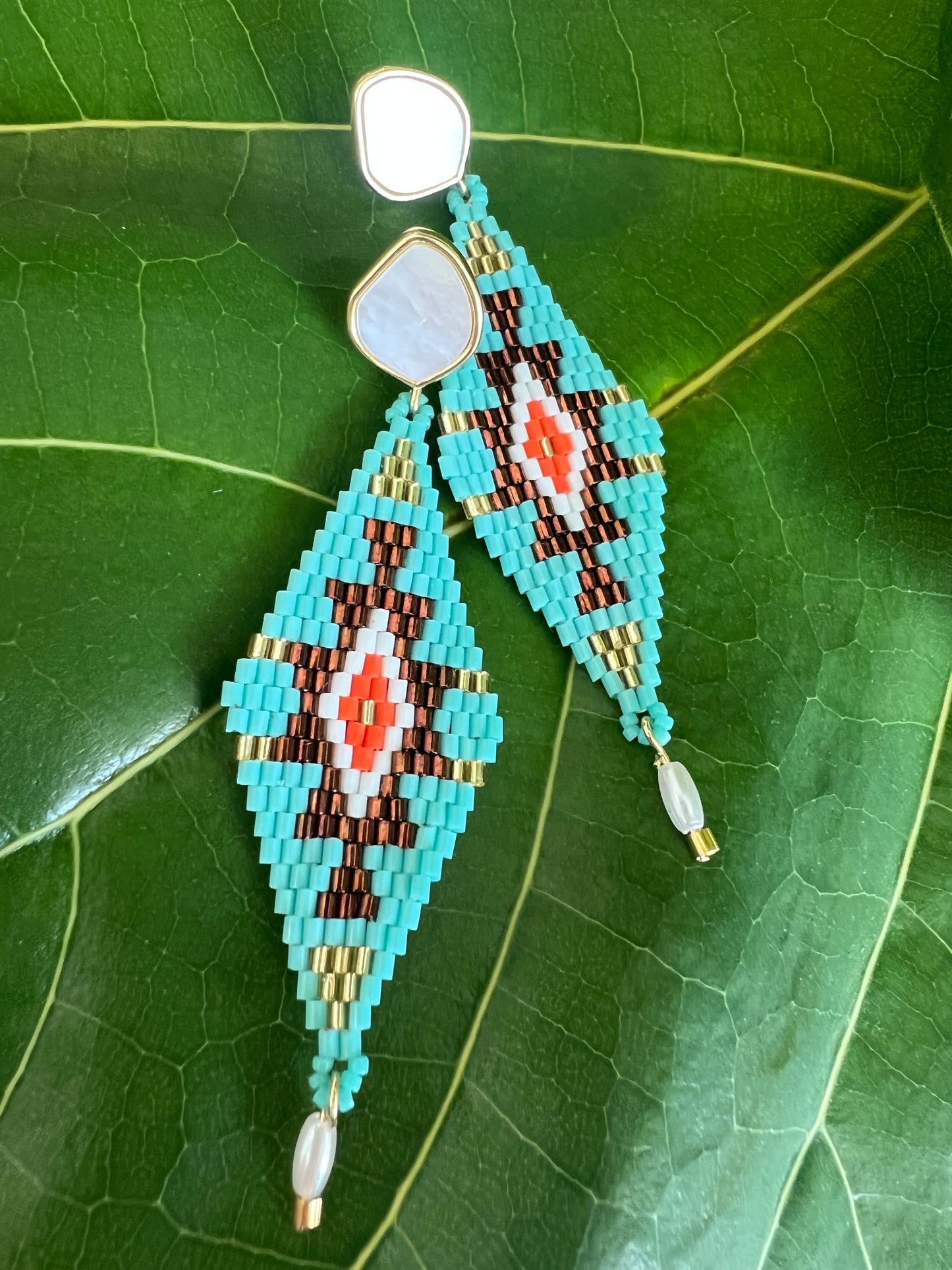 Turquoise Beaded Earring