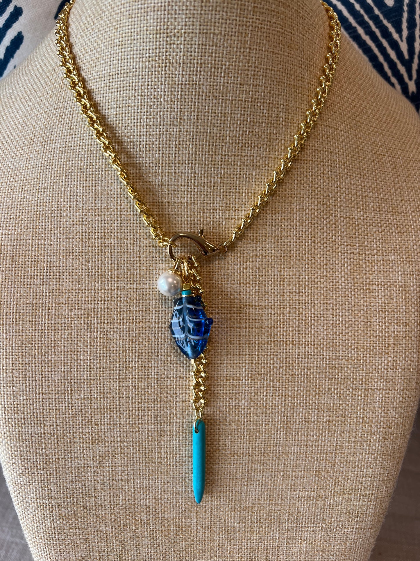 Gold Convertible Chain Charm Necklace