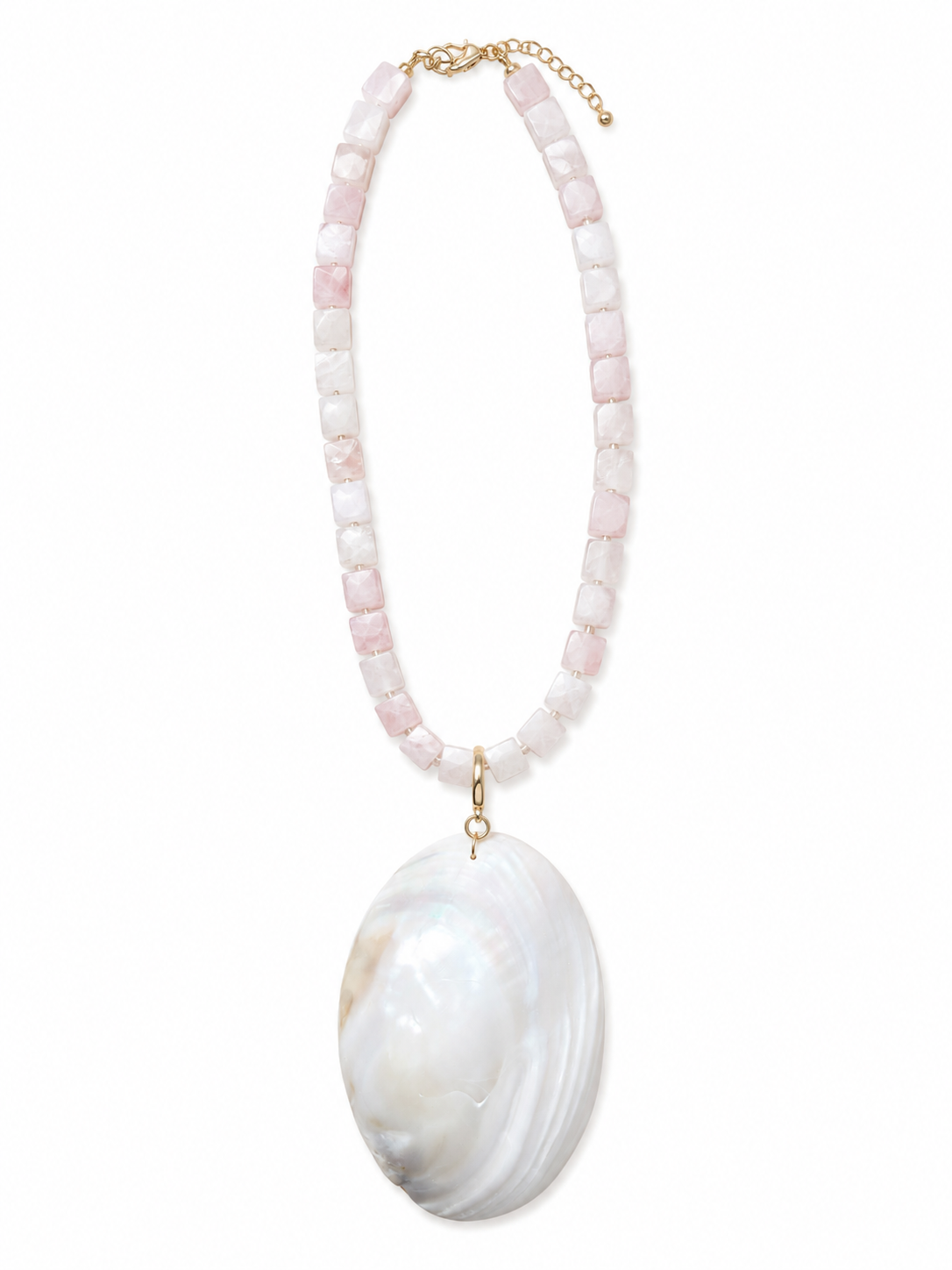 Amazonite Bead with Large Clam Pendant