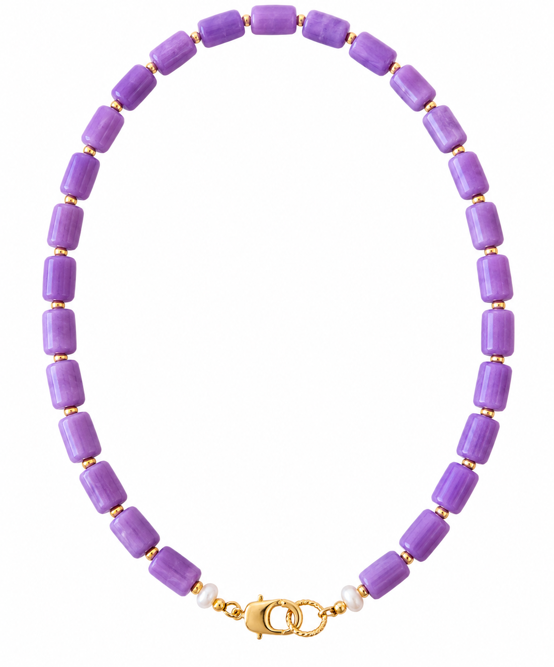 Lavender Barrel Bead Necklace