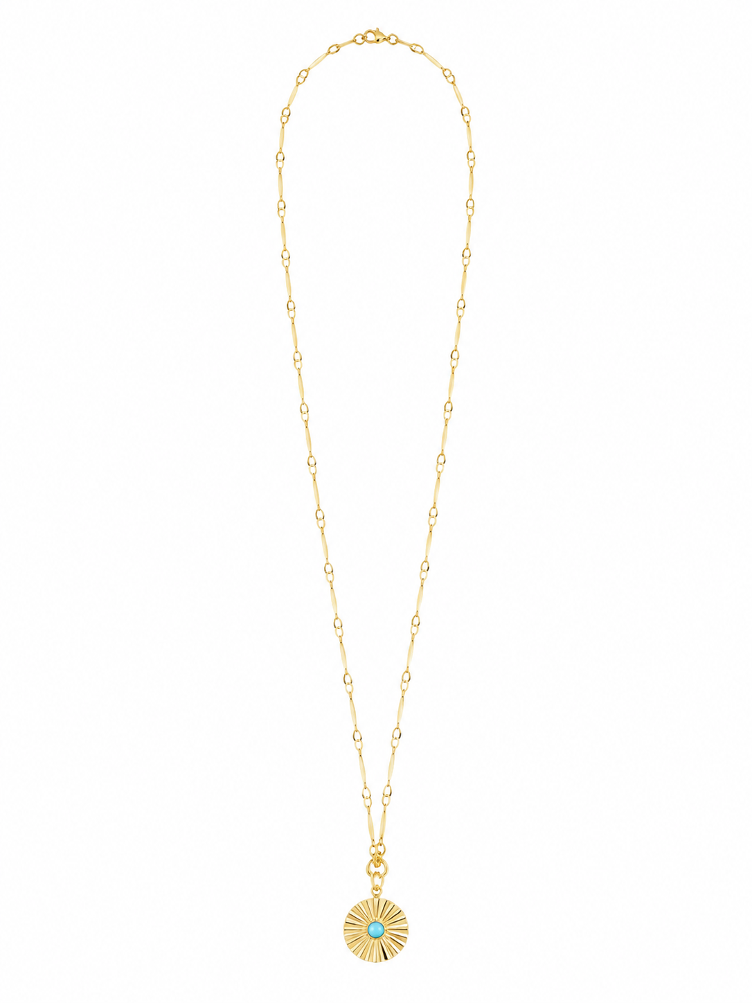 Fluted Turquoise Medallion Necklace