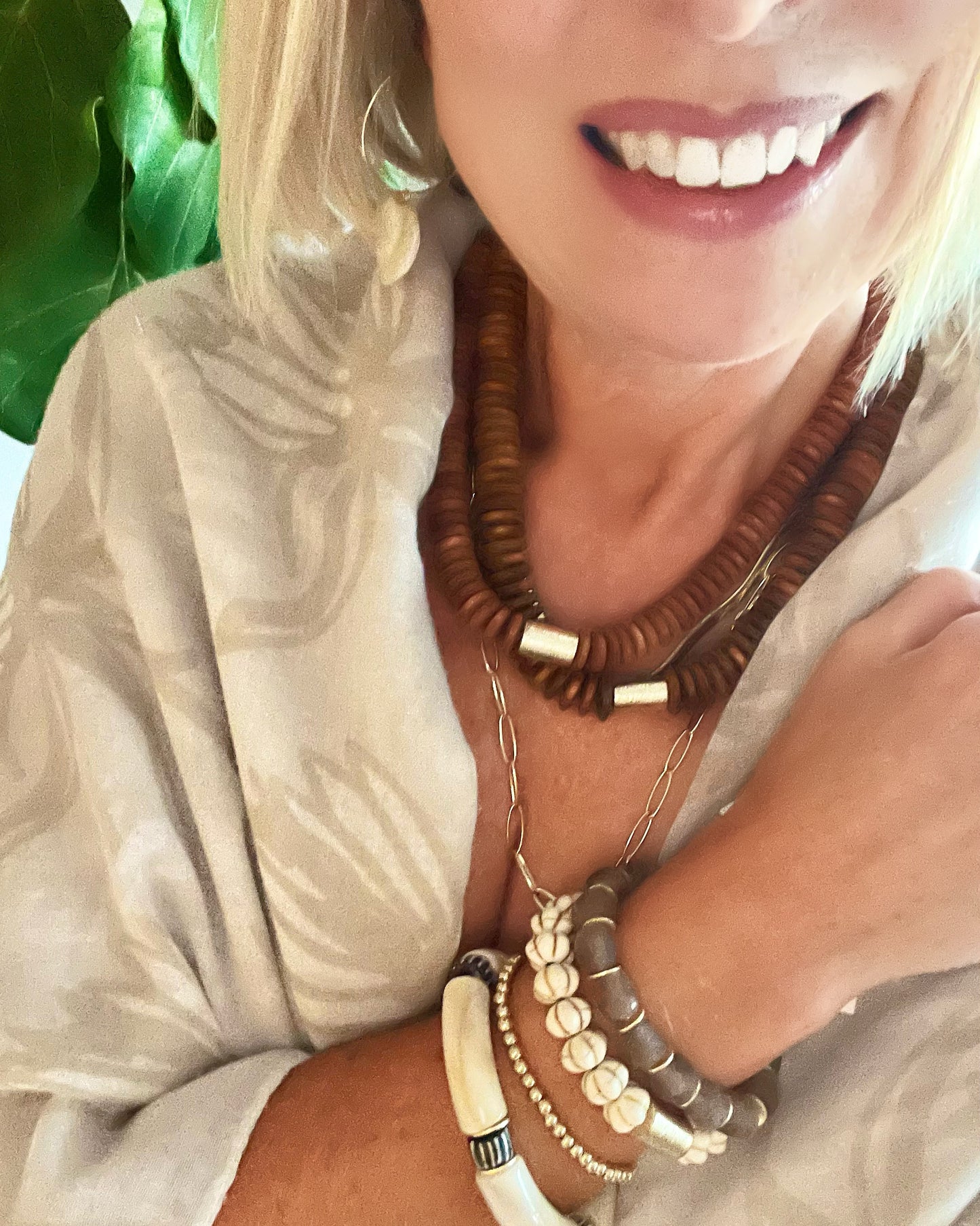 Natural Wood Necklace