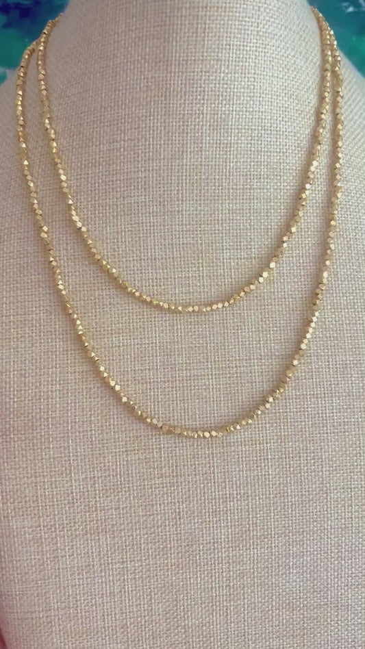 Gold Faceted Bead Necklace