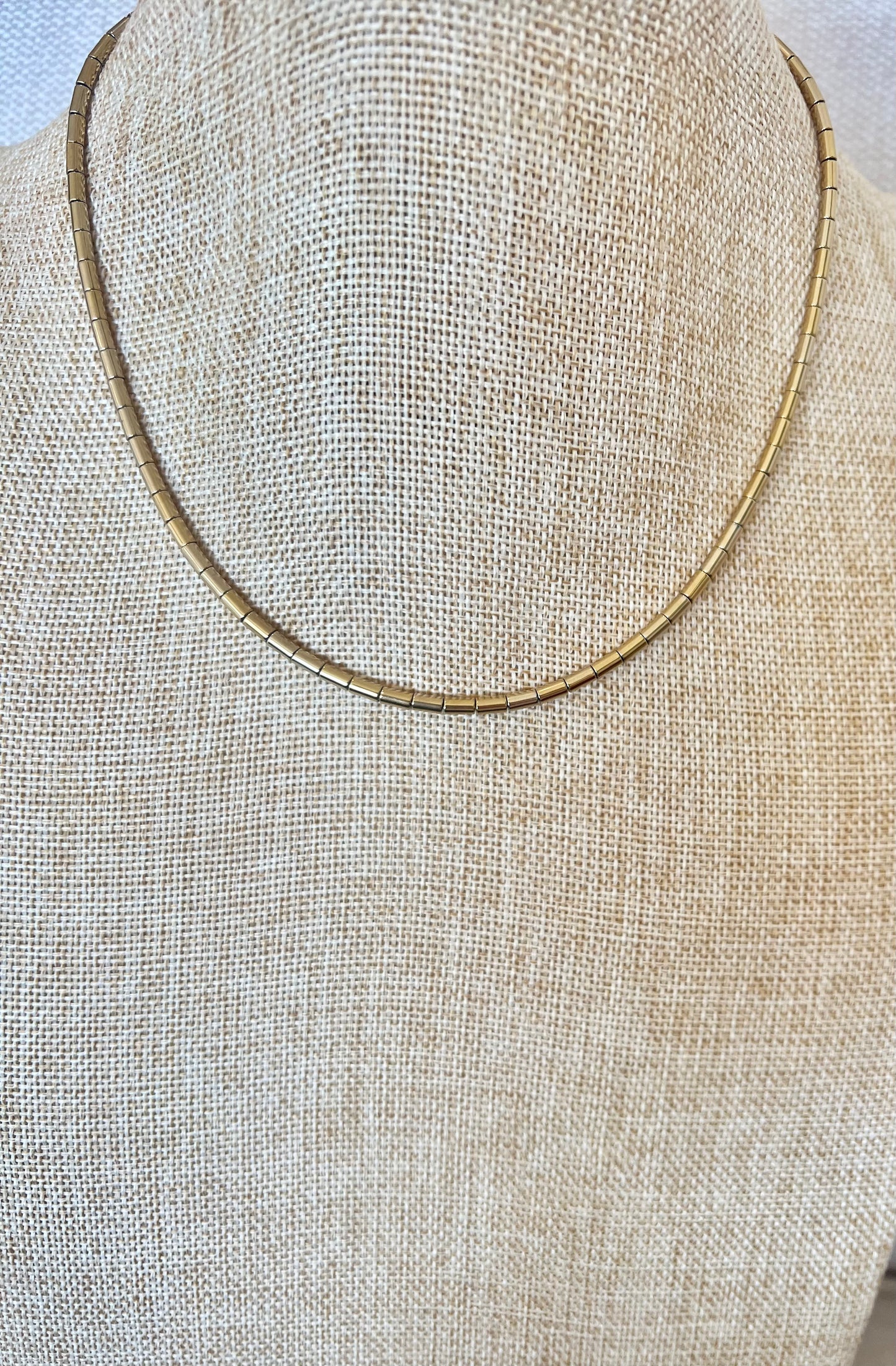Gold Barrel bead Necklace
