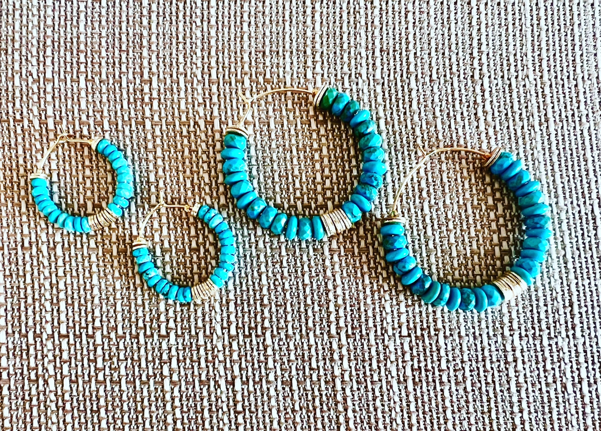 Turquoise Hoops