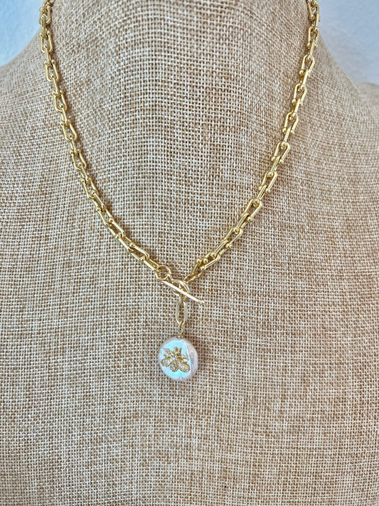 Pearl Bee Necklace